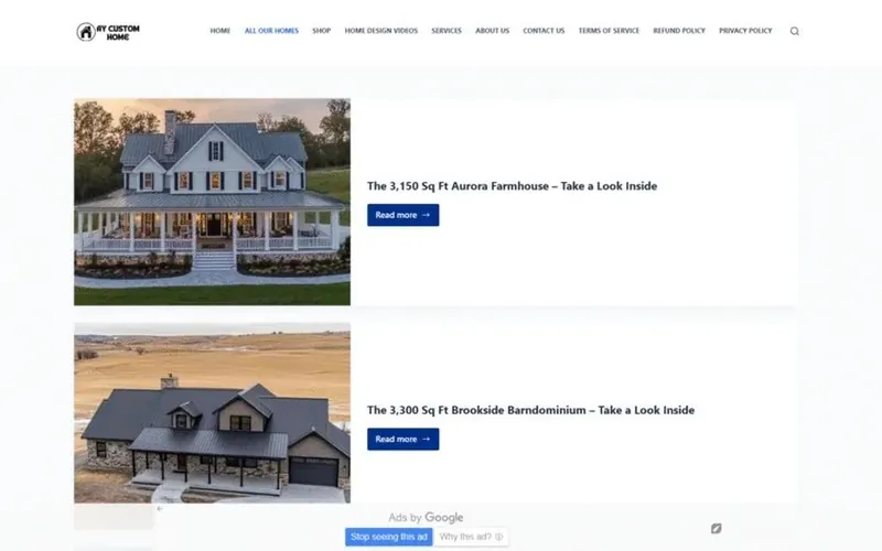 AY Custom Home website preview